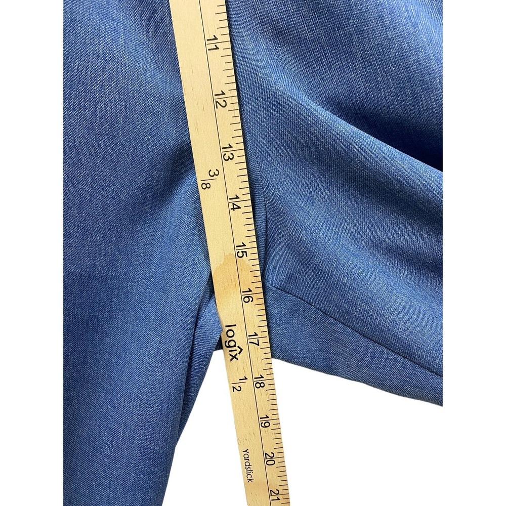 VTG Briggs Plus 24W Pleated Tapered Pants Blue Knit Officecore Academia - Picture 6 of 9